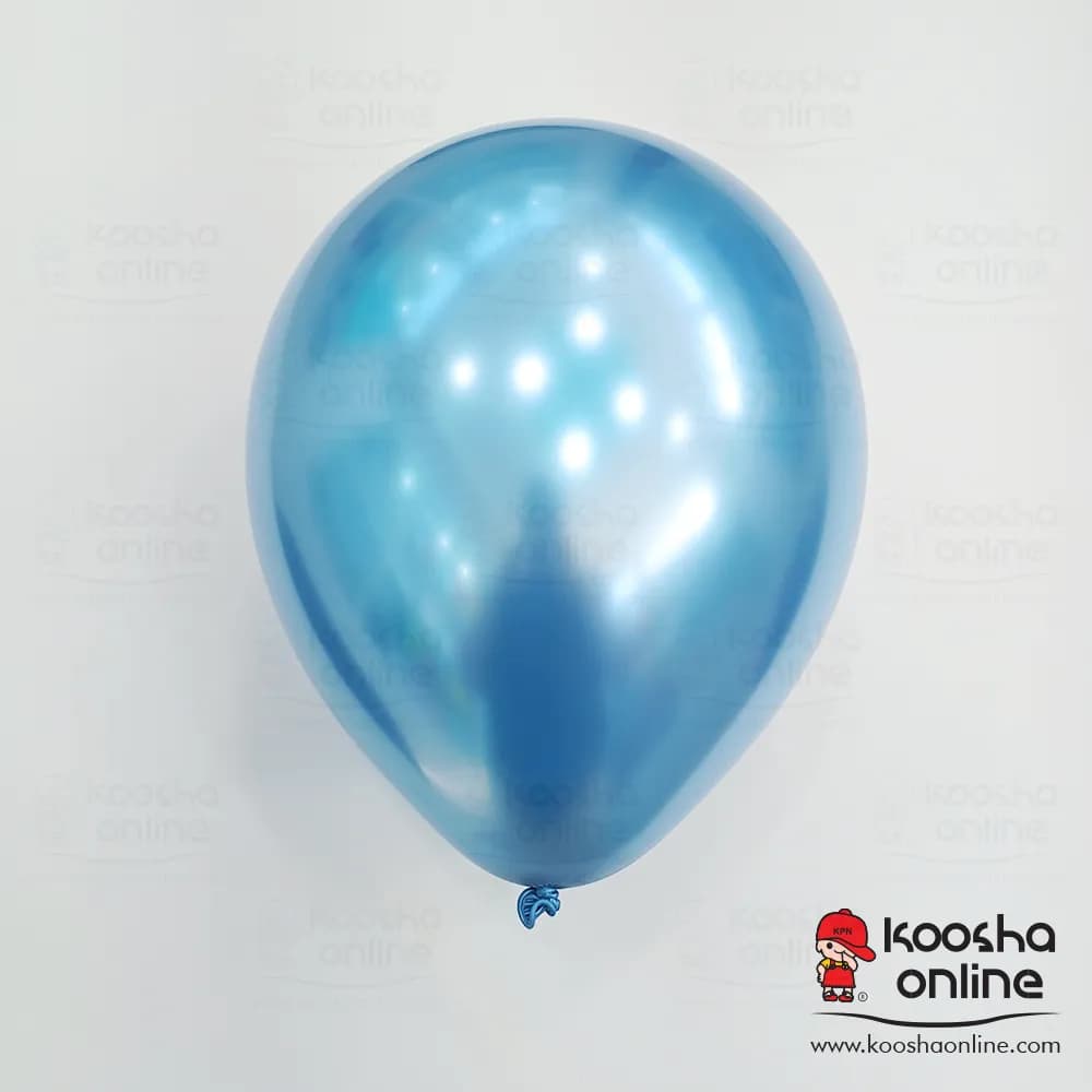 بادکنک لاتکس کروم رنگ آبی متالیک (بسته ۱۰عددی)