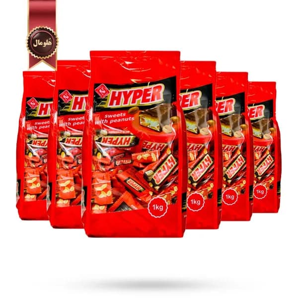 6 بسته شکلات‌ هایپر ژیتومیر Zhytomyr Hyper مدل بادام زمینی with peanuts یک کیلویی (اورجینال)