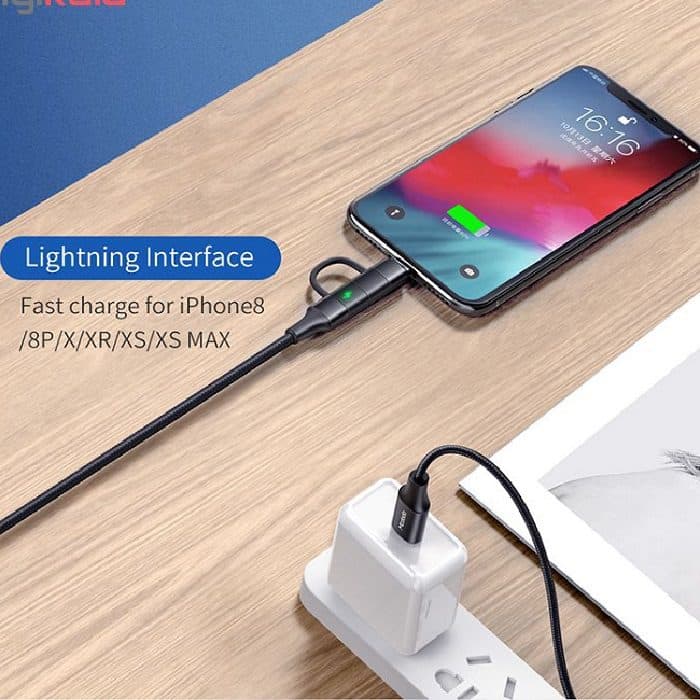 کابل تبدیل USB-C به لایتنینگ/USB-C مک دودو مدل CA-7120 طول 1.2 متر — تصویر ۵