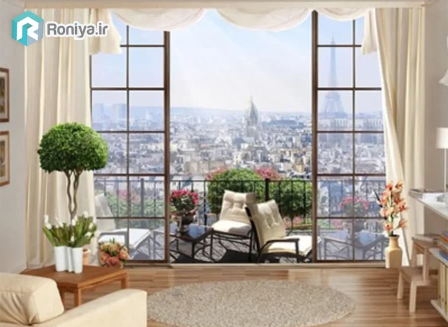 پوستر دیواری منظره برج ایفل