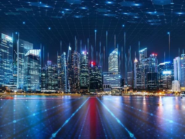 پوستر دیواری سنگاپور طرح شهر دیجیتال