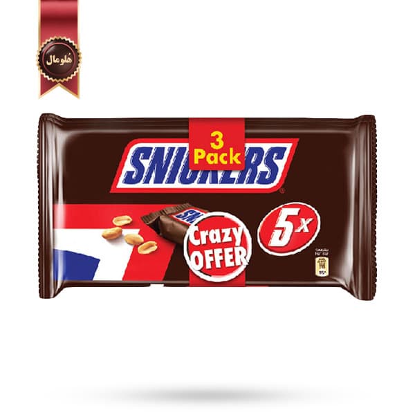 شکلات اسنیکرز Snickers وزن 225 گرم پک 3 تایی (اورجینال) — تصویر ۲