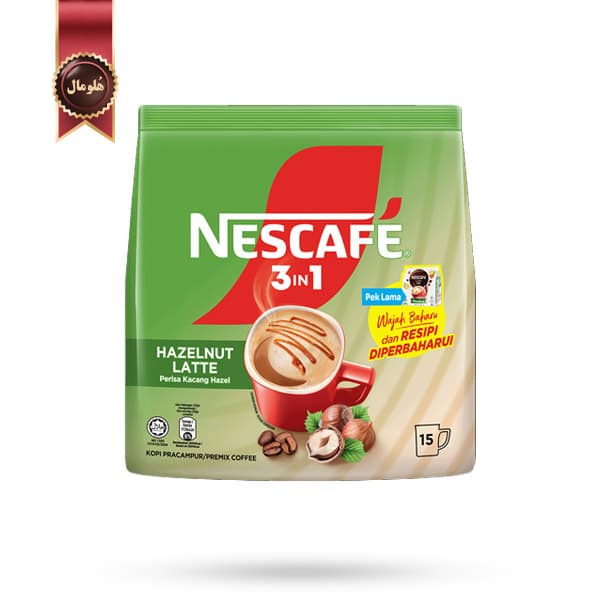 قهوه فوری 3 در 1 نسکافه Nescafe مدل لاته فندق Latte Hazelnut پک 15 ساشه ای (اورجینال) — تصویر ۲