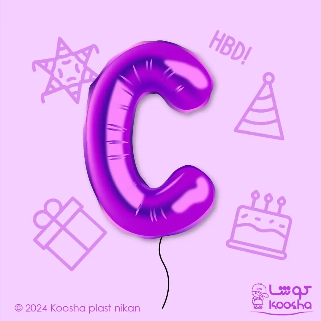 بادکنک فویلی حرف C