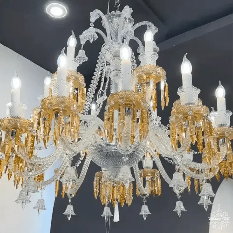 لوستر باکارا کریستال عسلی کد H1118