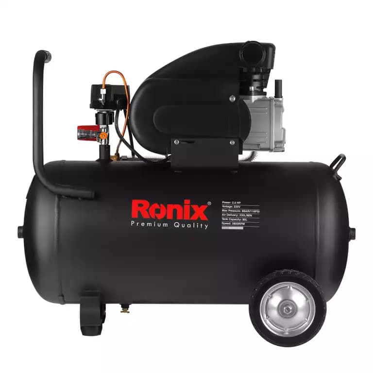 کمپرسور باد 80 لیتری رونیکس RC-8010 – دو و نیم اسب بخار برای مصارف صنعتی و کارگاهی — تصویر ۶