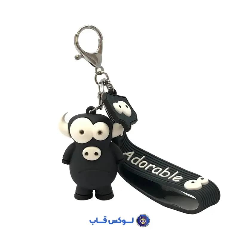 جاکلیدی سیلیکونی گاو شاخ سفید مدل Adorable