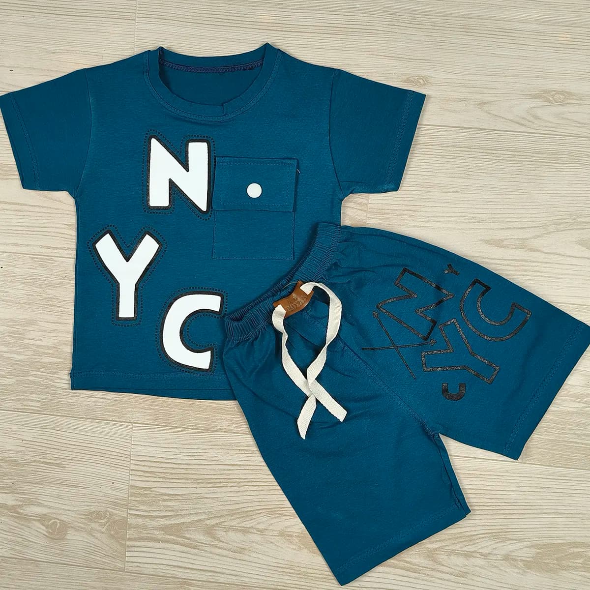 تیشرت شلوارک بچگانه NYC سایز 35 تا 50 | کله غازی — تصویر ۲