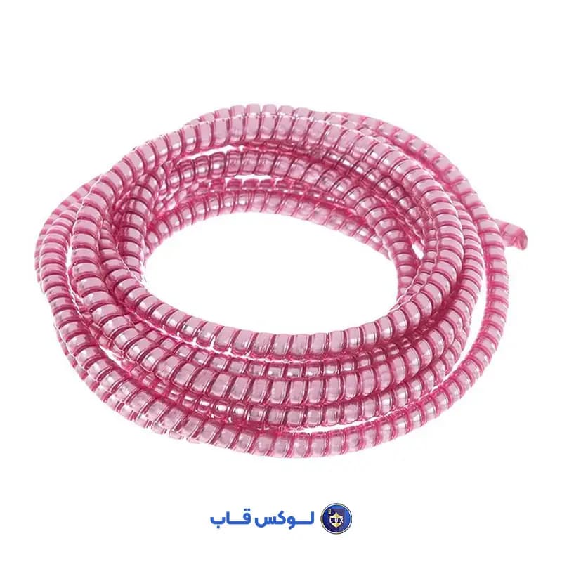 محافظ کابل شارژ مدل فنری رنگ صورتی