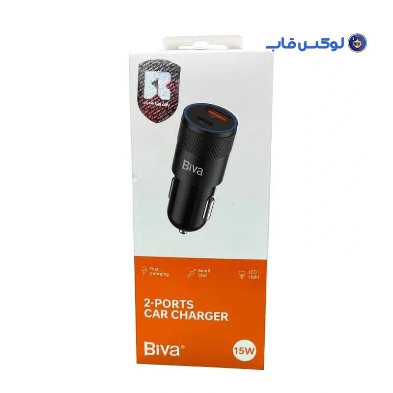 شارژر فندکی فست شارژ 15 وات دو پورت BIVA مدل CC-16 — تصویر ۲