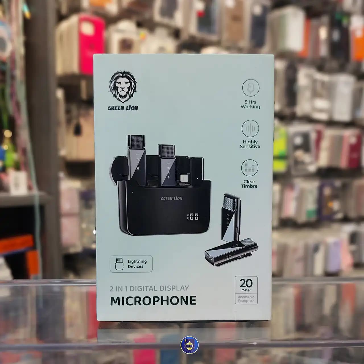 میکروفن بی سیم 2in1 DIGITAL DISPLAY LITHTNING گرین لاین — تصویر ۹