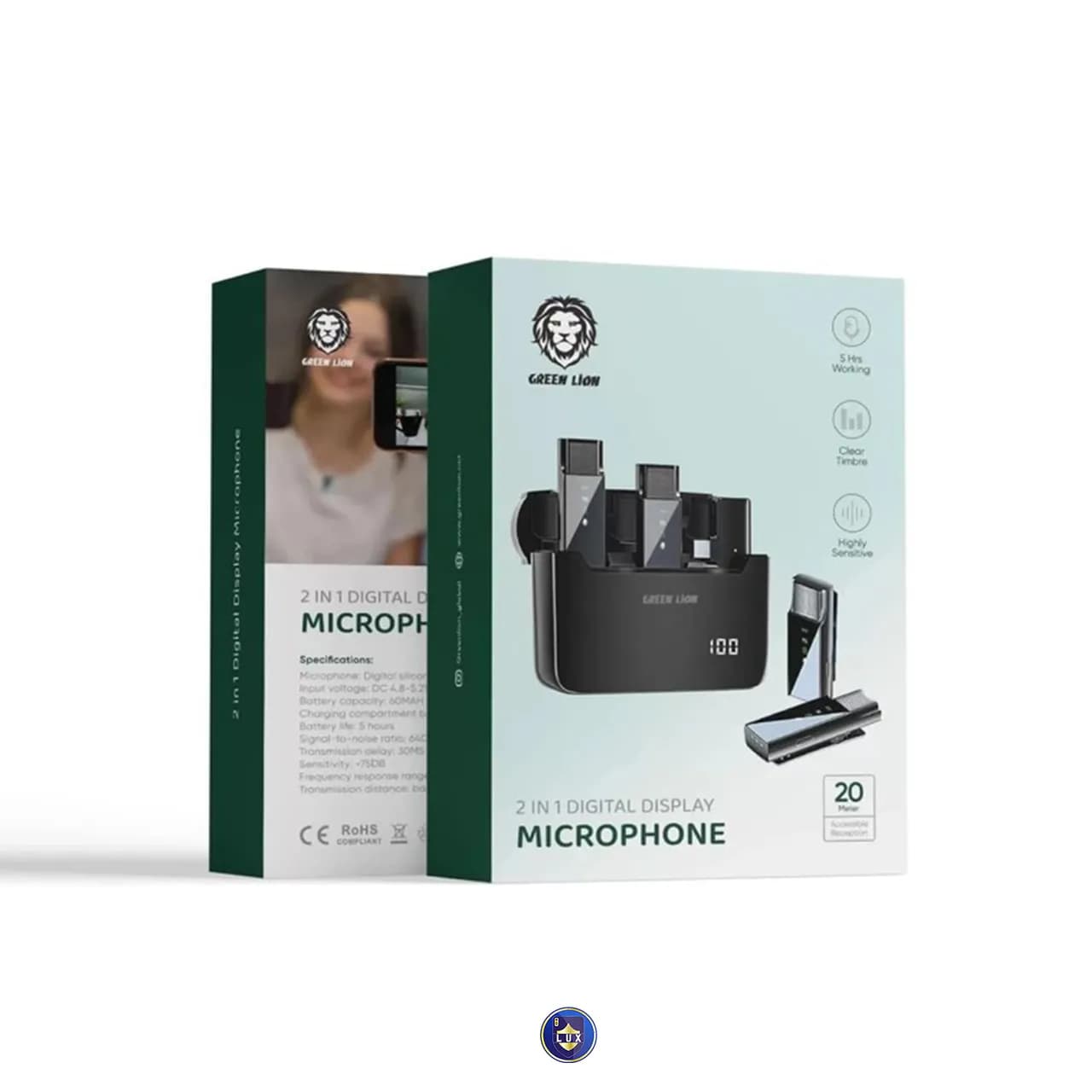 میکروفن بی سیم 2in1 DIGITAL DISPLAY LITHTNING گرین لاین — تصویر ۱۲