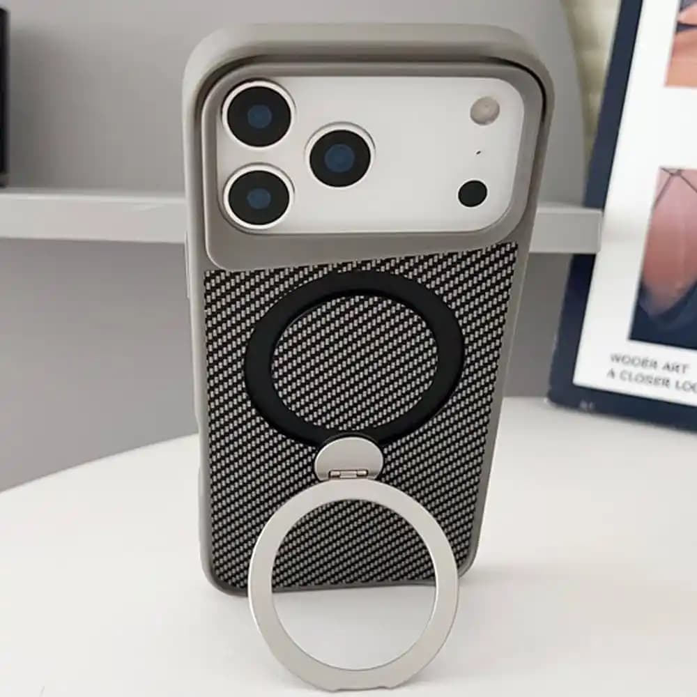 قاب Carbon Fiber استند دار برای IPhone 13/14 — تصویر ۲