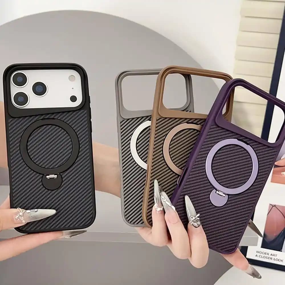 قاب Carbon Fiber استند دار برای IPhone 13/14 — تصویر ۵