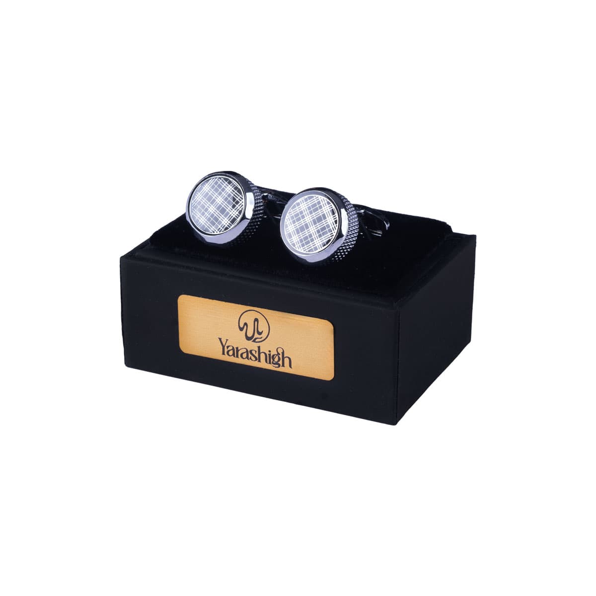 دكمه سر آستين مردانه دایره چهارخانه WB187 | یاراشیق — تصویر ۴