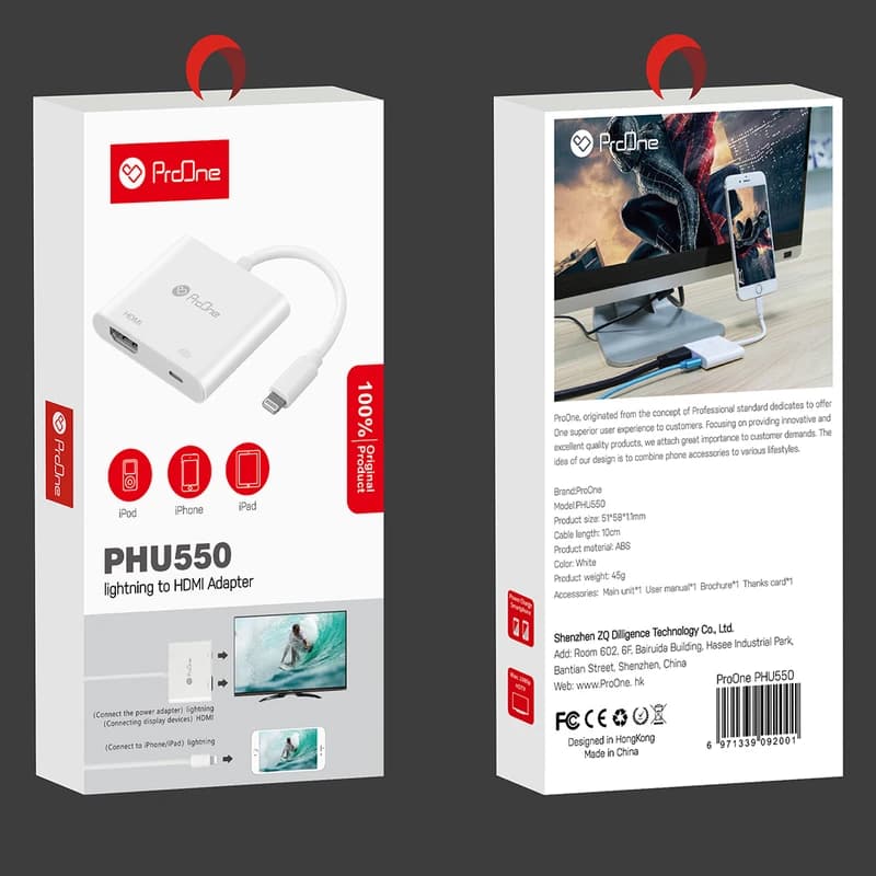 مبدل HDMI به لایتنینگ ProOne مدل PHU550 — تصویر ۲