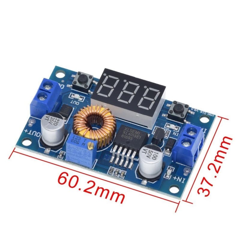ماژول مبدل DC-DC کاهنده XL4015 به همراه نمایشگر — تصویر ۹