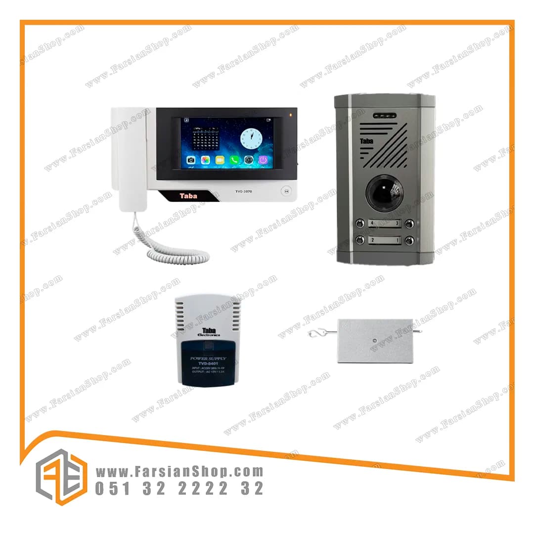 پکیج کامل آیفون تصویری تابا مدل 3070 با پنل 1820 ثمین