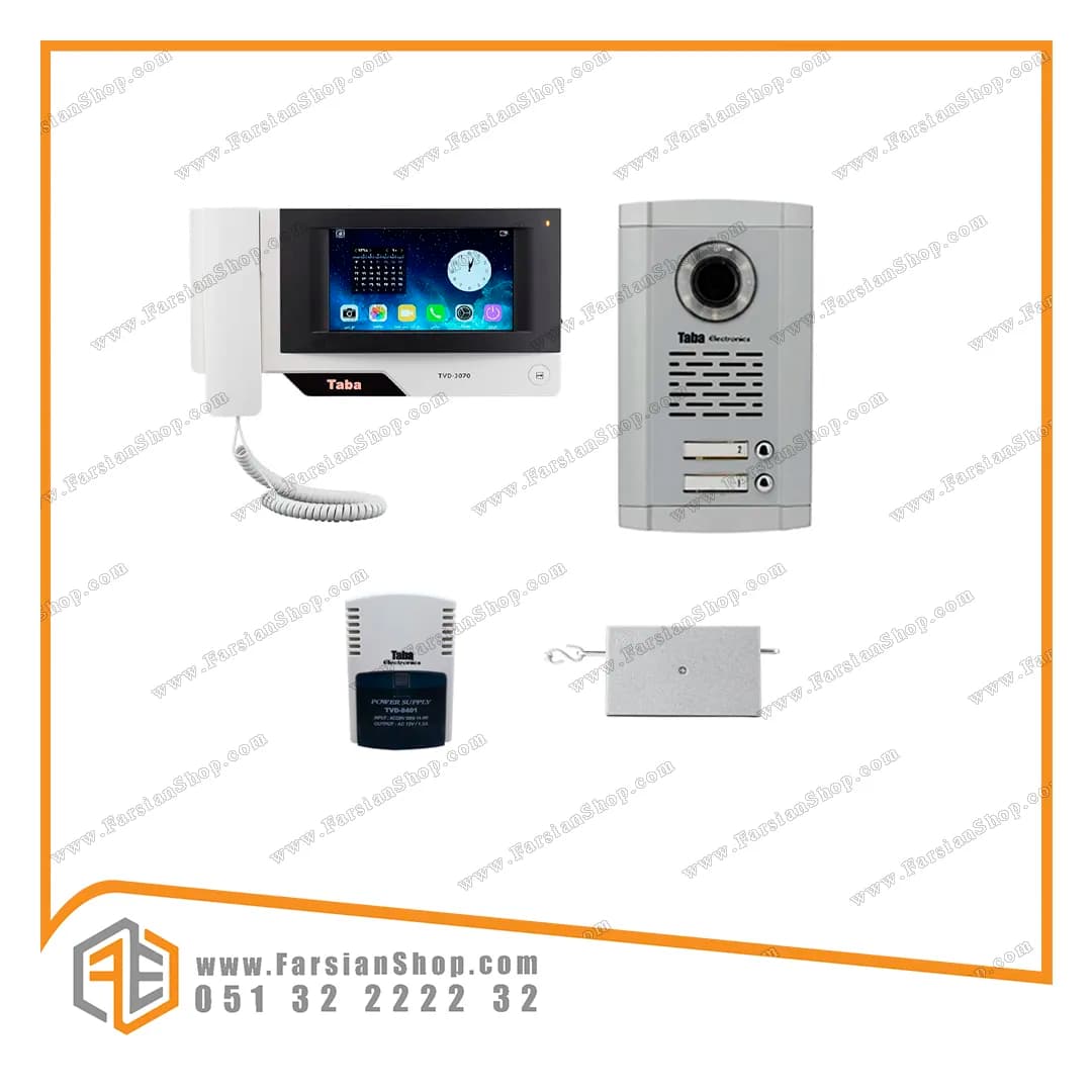 پکیج کامل آیفون تصویری تابا مدل 3070 با پنل 1860 سهند