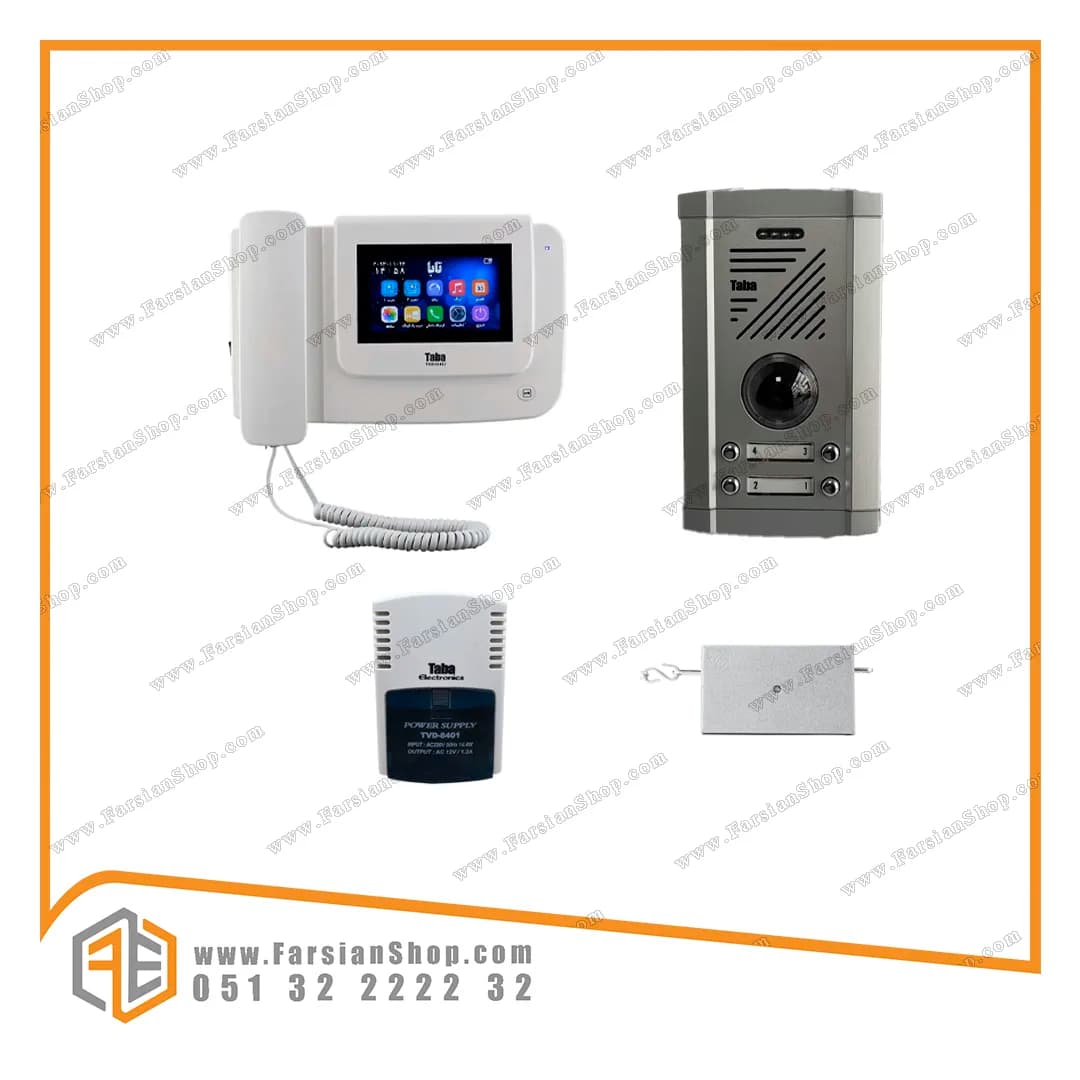 پکیج کامل آیفون تصویری تابا مدل 1043 با پنل 1820 ثمین