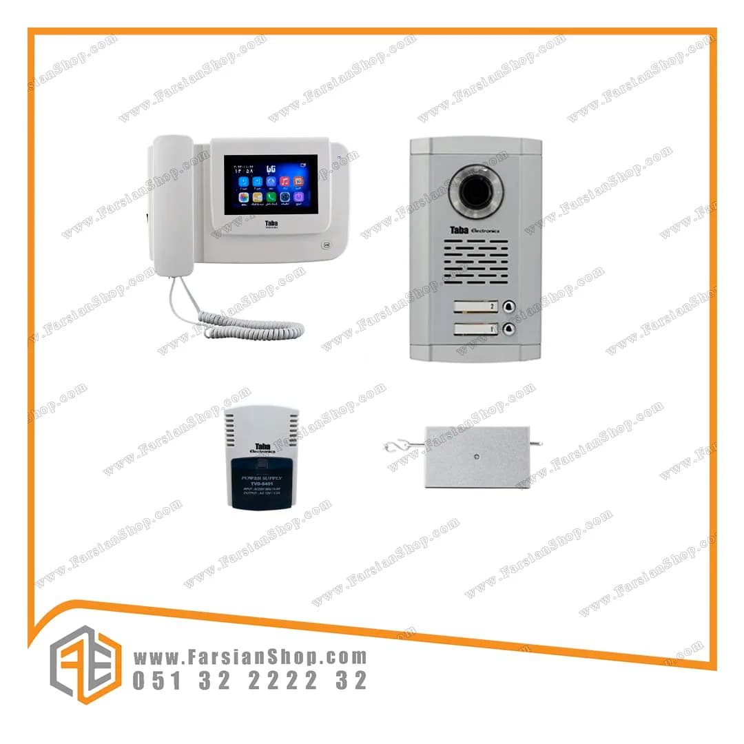 پکیج کامل آیفون تصویری تابا مدل 1043 با پنل 1860 سهند