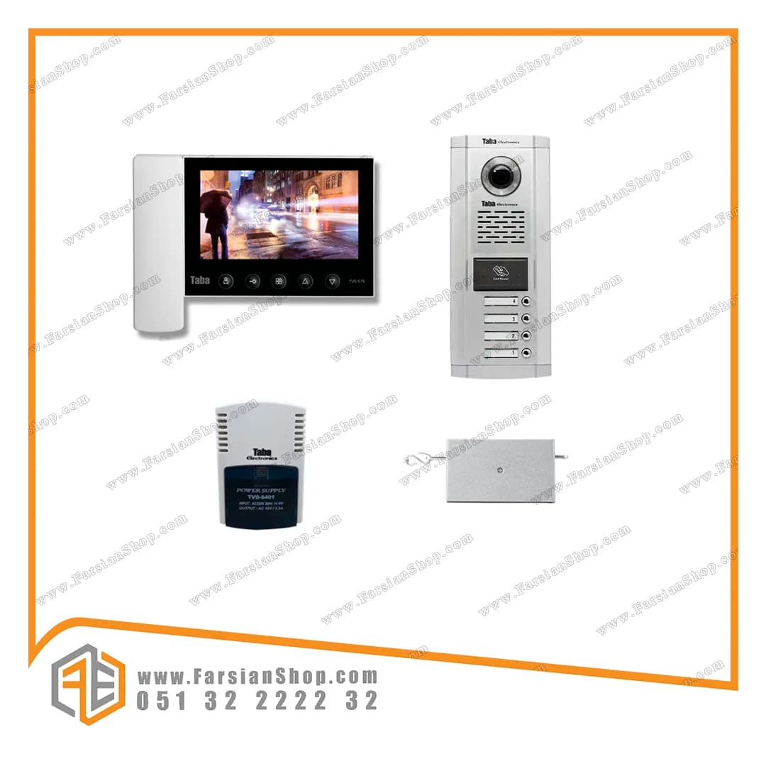 پکیج کامل آیفون تصویری تابا مدل 5-70 با پنل 1860 کارتخوان — تصویر ۲