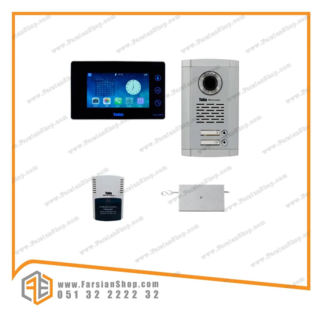 پکیج کامل آیفون تصویری تابا مدل 2070 با پنل 1860 سهند