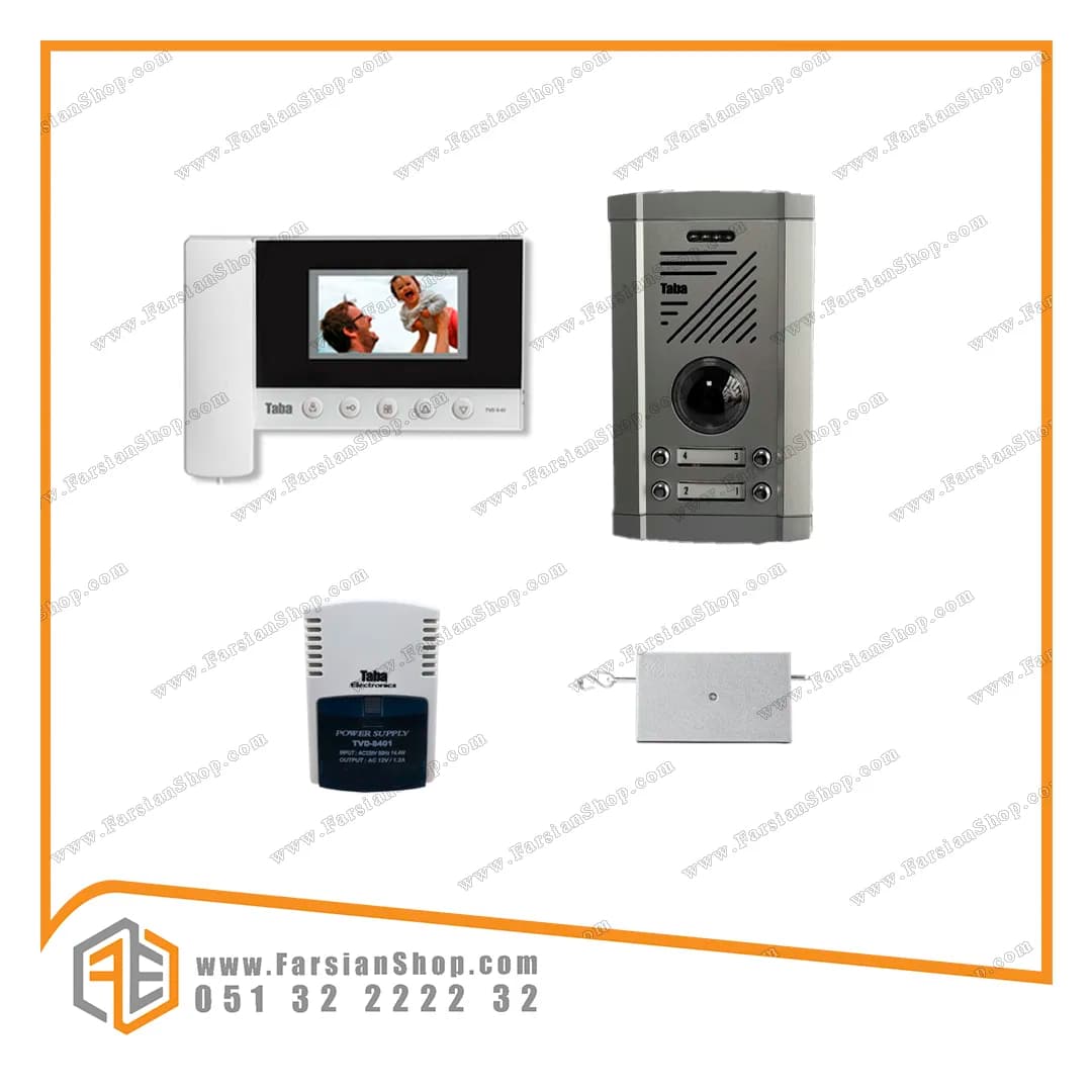 پکیج کامل آیفون تصویری تابا مدل 43-5 با پنل ثمین 1820