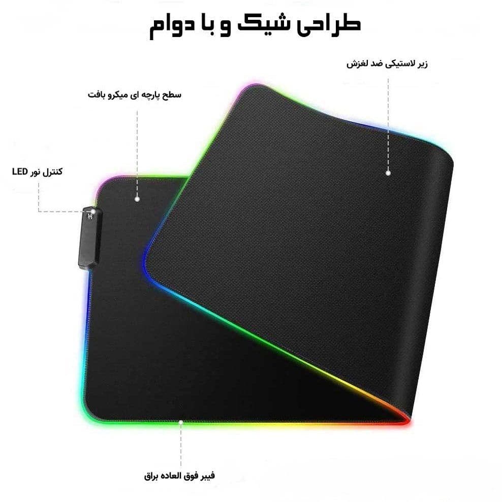 ماوس پد مخصوص بازی RGB مدل GMS-WT5 — تصویر ۴