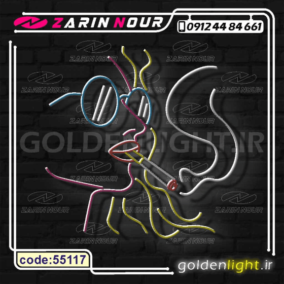 تابلو نئون طرح زن و سیگار (کد 55117) + فایل کورل دختر سیگاری ( ال ای دی LED NEON ) — تصویر ۶