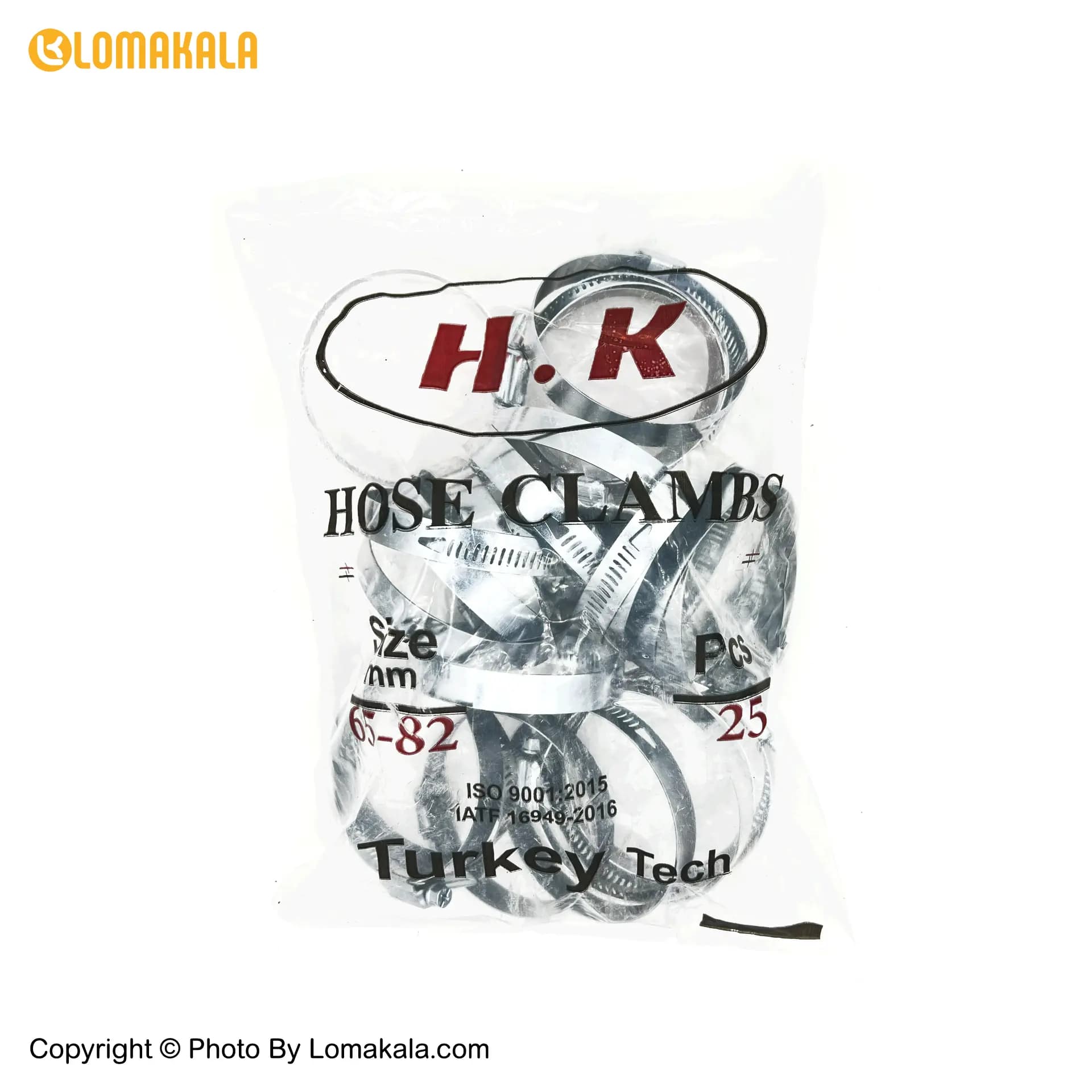 بست فلزی H.K سایز 82-65 بسته 25 عددی — تصویر ۲