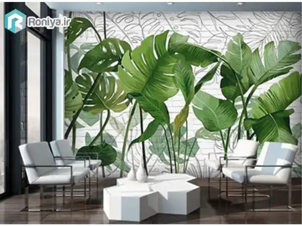 پوستر دیواری طرح برگ برای کلینیک روانشناسی