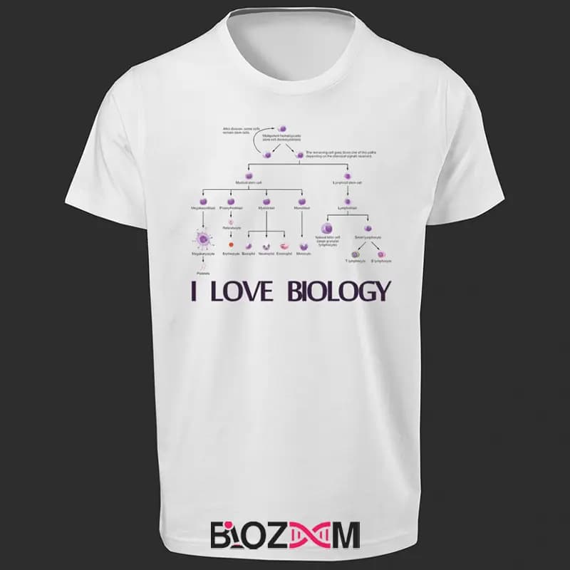 تیشرت طرح I love biology زیست شناسی – کد 153