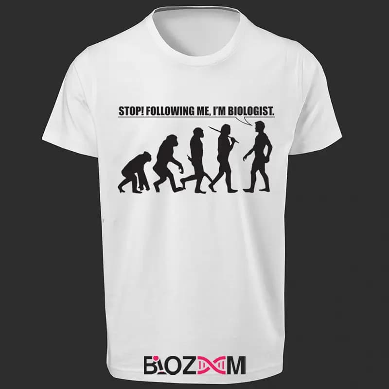 تیشرت طرح stop, following me, I am biologist زیست شناسی – کد 179 — تصویر ۴