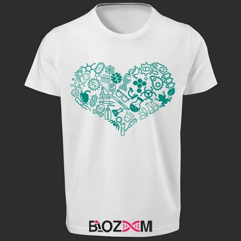 تیشرت طرح heart science زیست شناسی – کد 188 — تصویر ۵