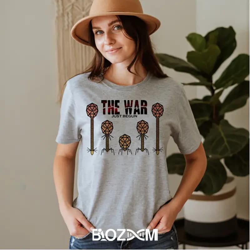 تیشرت طرح the war just begun علوم آزمایشگاهی – کد 104 — تصویر ۷