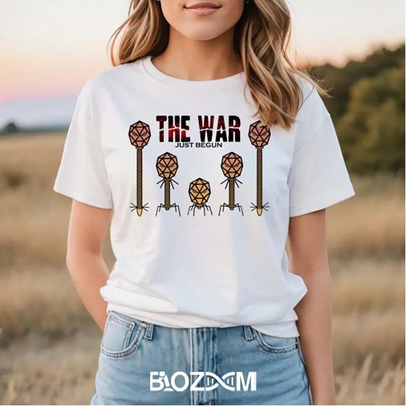 تیشرت طرح the war just begun علوم آزمایشگاهی – کد 104 — تصویر ۴