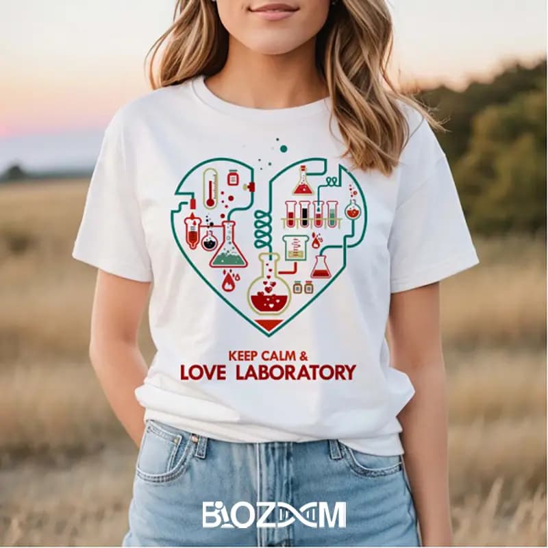 تیشرت طرح keep calm & love laboratory علوم آزمایشگاهی – کد 102 — تصویر ۹