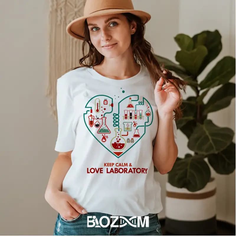 تیشرت طرح keep calm & love laboratory علوم آزمایشگاهی – کد 102