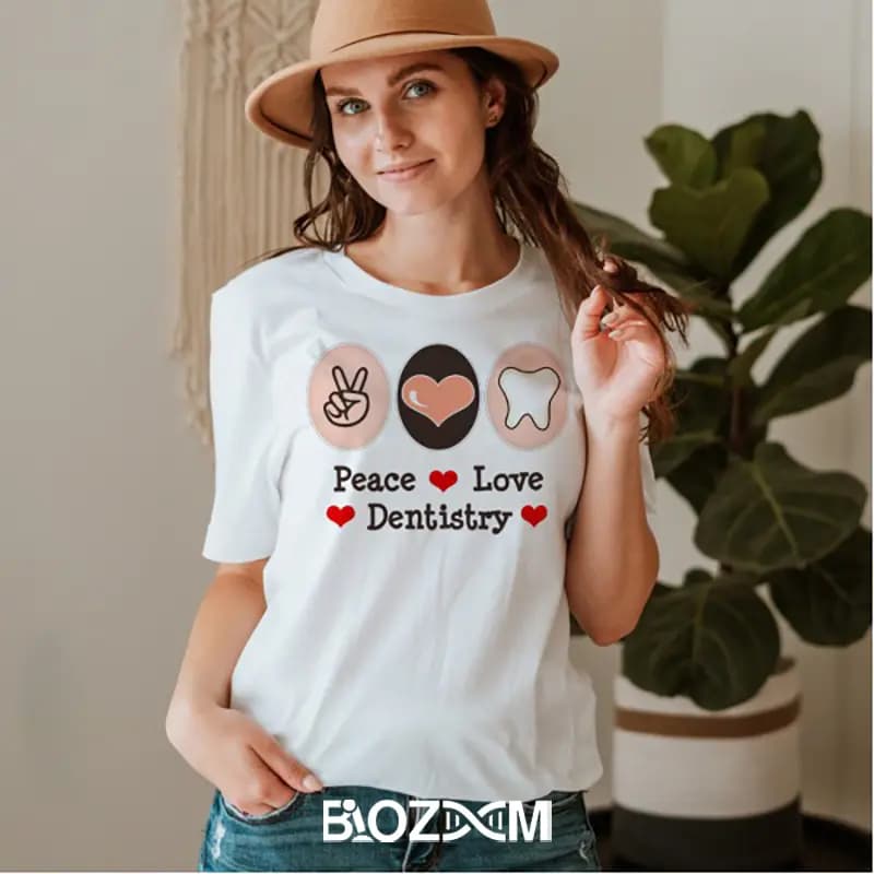 تیشرت طرح صلح عشق دندان پزشکی – کد 101 — تصویر ۶