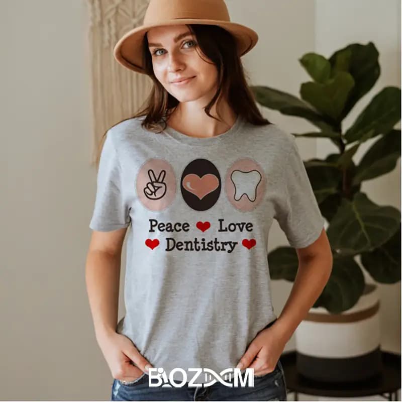 تیشرت طرح صلح عشق دندان پزشکی – کد 101 — تصویر ۷