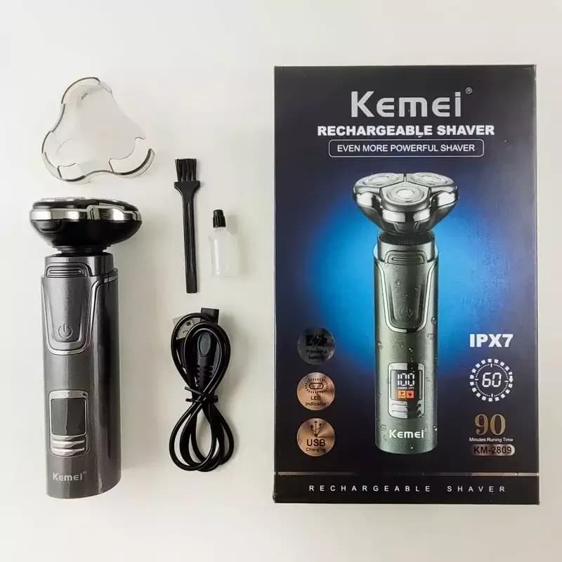 شیور سه تیغ ضد آب کیمی مدل Kemei 2809 اصل — تصویر ۸