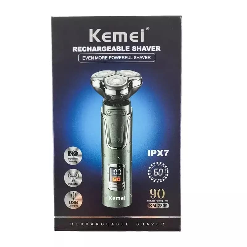 شیور سه تیغ ضد آب کیمی مدل Kemei 2809 اصل — تصویر ۹