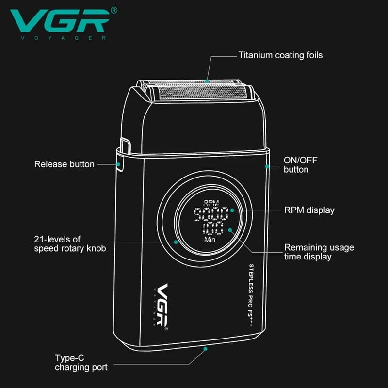 شیور حرفه ای وی جی ار مدل VGR V-378 — تصویر ۸
