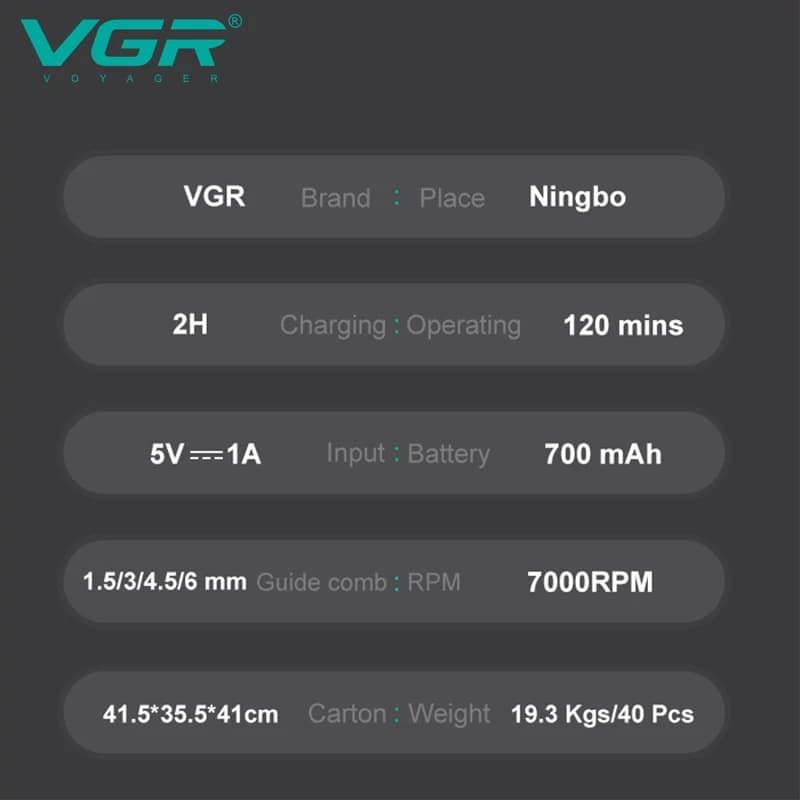 خط زن حرفه ای وی جی ار مدل VGR 900 — تصویر ۹