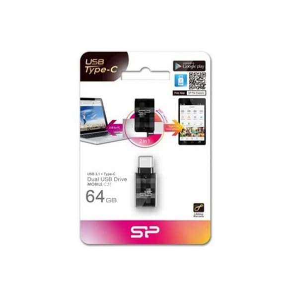 فلش مموری سیلیکون پاور Silicon Power مدل Mobile C31 ظرفیت 64 گیگابایت، USB 3.2 Gen 1، Type-C — تصویر ۴
