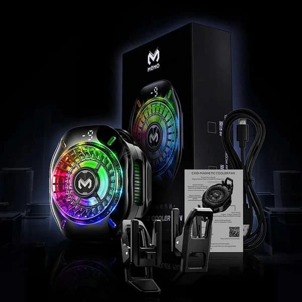 فن خنک کننده مگنتی گوشی موبایل ممو Memo CX10 RGB Display — تصویر ۵