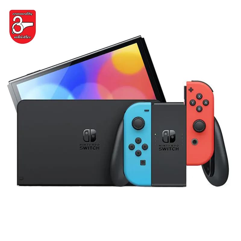 کنسول بازی نینتندو مدل Switch OLED with Neon Blue and Neon Red Joy-Con