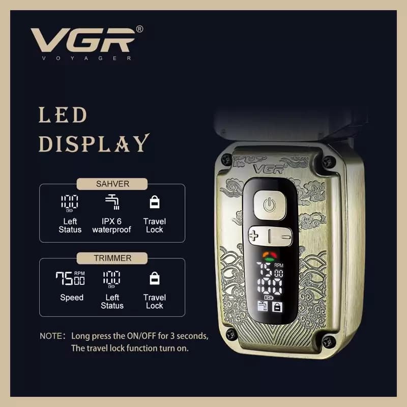 ست ماشین اصلاح و شیور وی جی ار VGR 641 — تصویر ۳