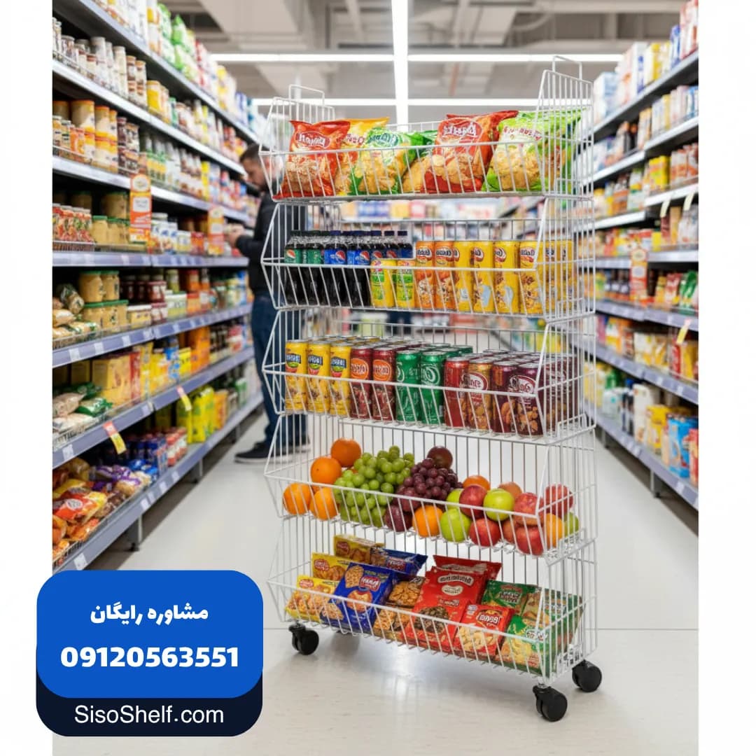 استند چرخدار فروشگاهی چندکاره — تصویر ۶